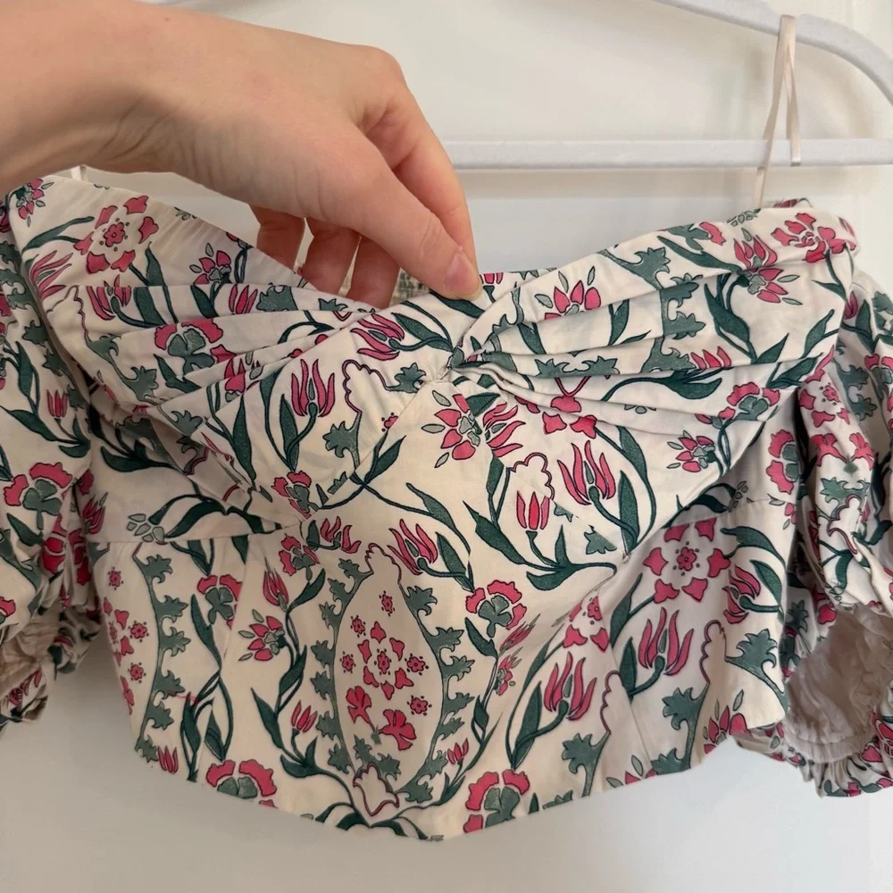 Abercrombie & Fitch Floral Off-the-Shoulder Puff Sleeve Top-NWT